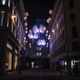 Festive lights light an empty street on December 20, 2020 in London, England. London and large parts of southern England were moved into a newly created “Tier 4" lockdown, closing non-essential shops and limiting household mixing.